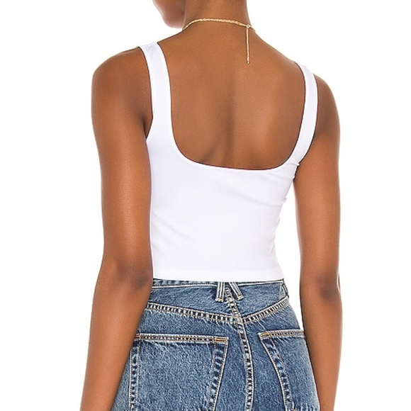 Free People Scoop Neck Crop Top in White - Picture 3 of 3